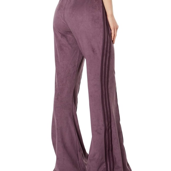 Adidas Women's Suede Mauve Flared Track Pants - Picture 2 of 9